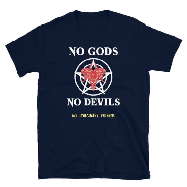 No Gods No Devil's T-shirt by Left Arrow Tees Navy