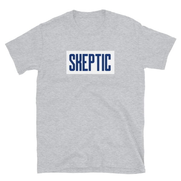 Skeptic Atheist Agnostic T-Shirt by Left Arrow Tees Sport Grey