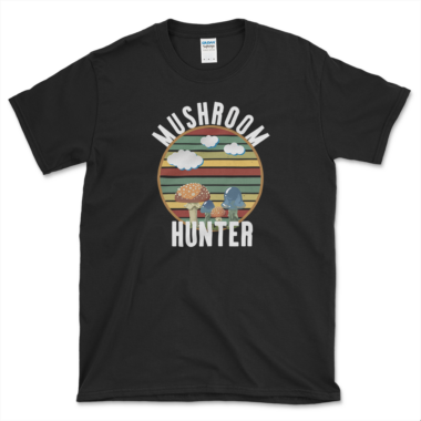 Mushroom Frager's T-shirt Black by Left Arrow Tees