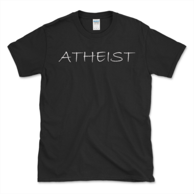 Atheist Typography T-shirt Black by Left Arrow Tees.