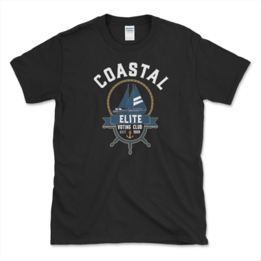 Liberals Living On The Coast T-shirt Black by Left Arrow Tees