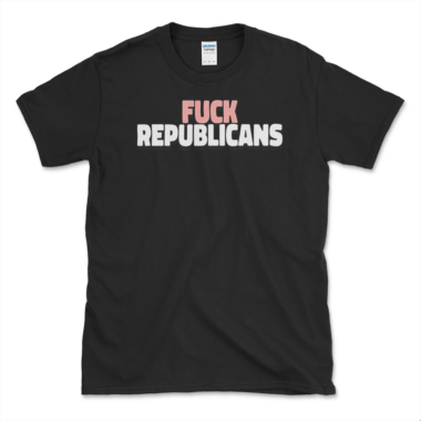 unisex-basic-softstyle-t-shirt-black-front-648769e225ade.png Anti-Republican Profanity T-shirt Black by Left Arrow Tees