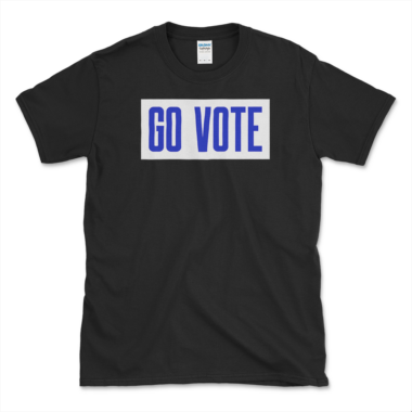 Voter Registration T-shirt Black by Left Arrow Tees