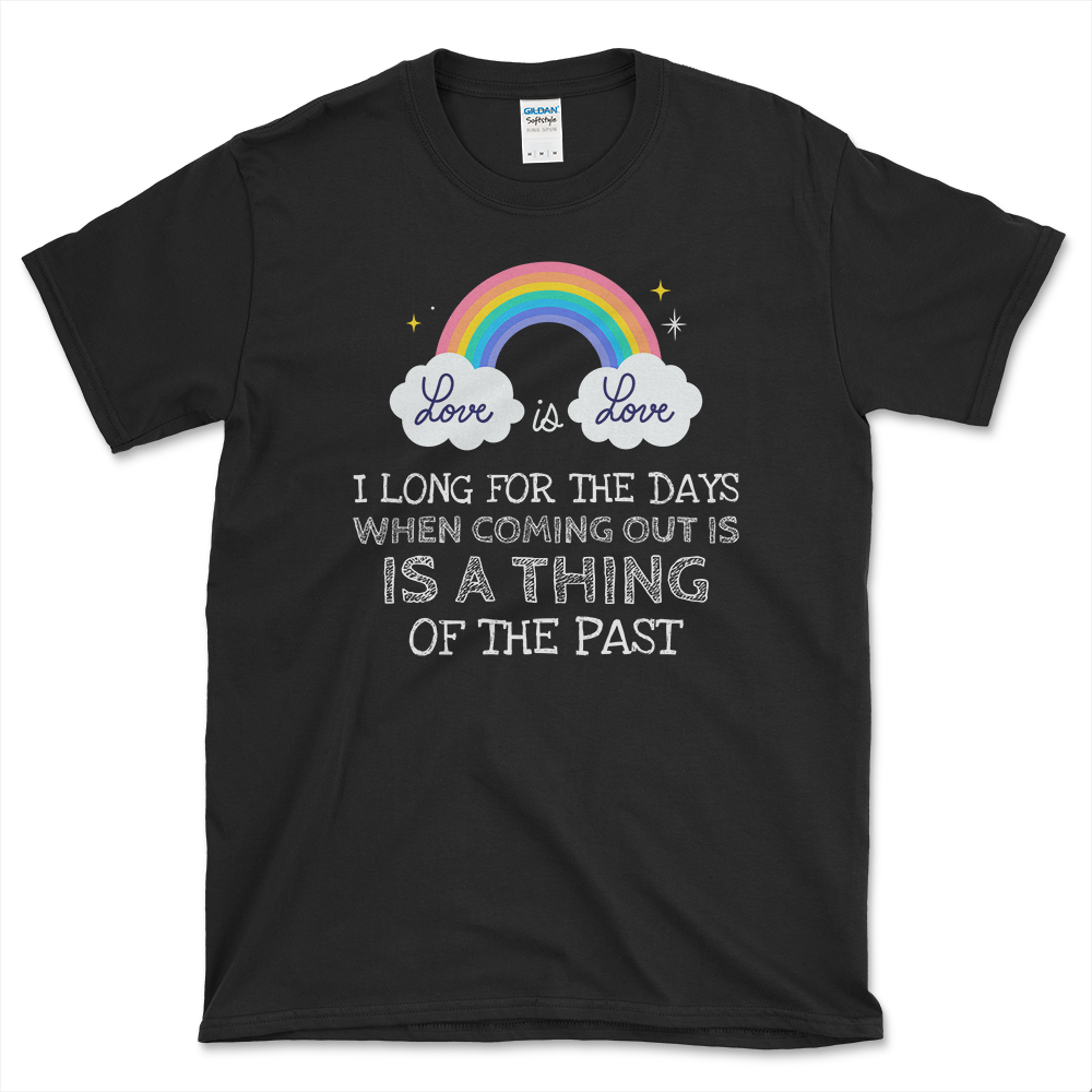 Saying For Coming Out T-shirt Black by Left Arrow Tees