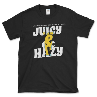 Juicy New England IPA T-shirt Blackby Left Arrow Tees