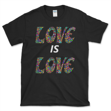 Love Is Love Made Out Of Hearts T-shirt Black by Left Arrow Tees