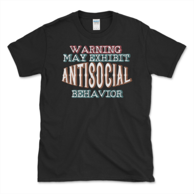 Acting Anti-social T-shirt Black by Left Arrow Tees