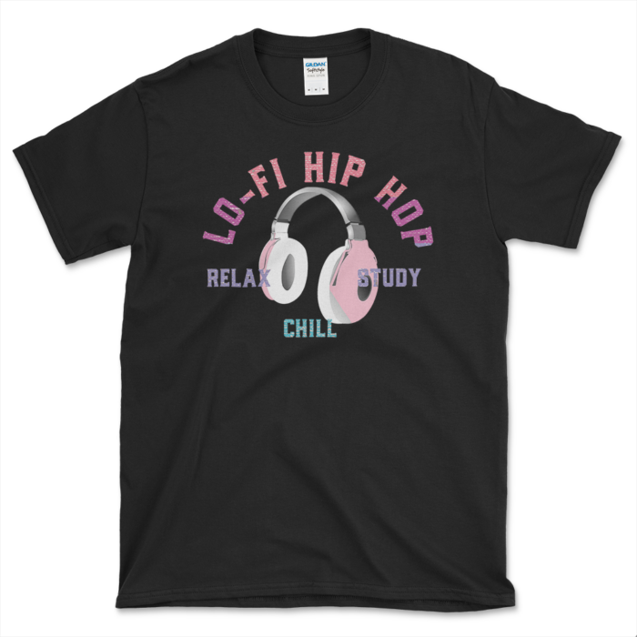 Lo-Fi Hip Hop Lovers T-shirt Black by Left Arrow Tees