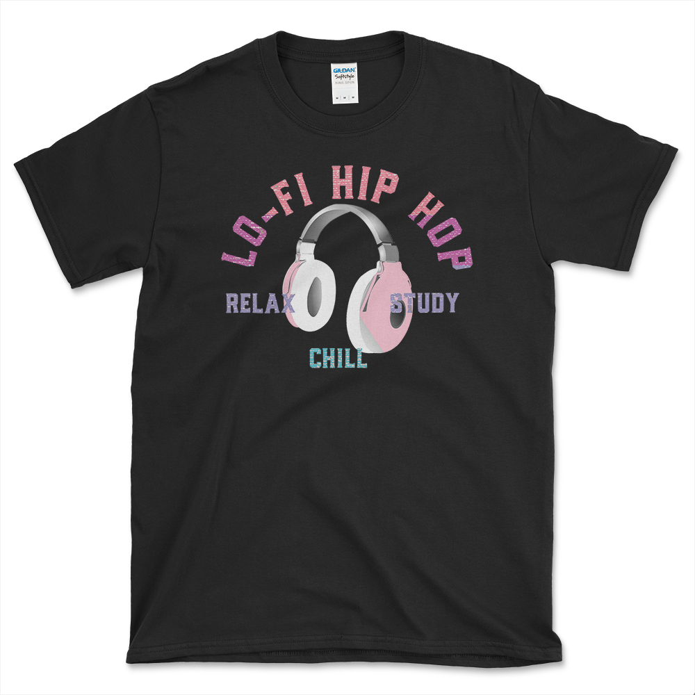 Lo-Fi Hip Hop Lovers T-shirt Black by Left Arrow Tees