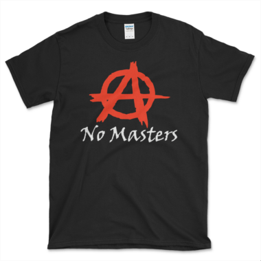 Anarchist's Slogan T-shirt Black by Left Arrow Tees
