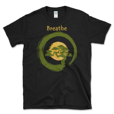 Breathe Meditation Practitioner T-shirt Black by Left Arrow Tees