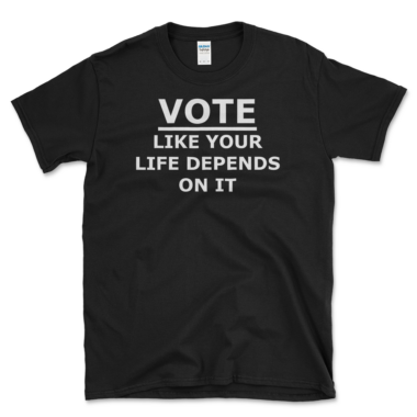 It Is Important To Vote T-shirt Black by Left Arrow Tees