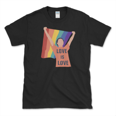 unisex-basic-softstyle-t-shirt-black-front-648794efb8672.png LGBTQ+ Unity T-shirt Black by Left Arrow Tees