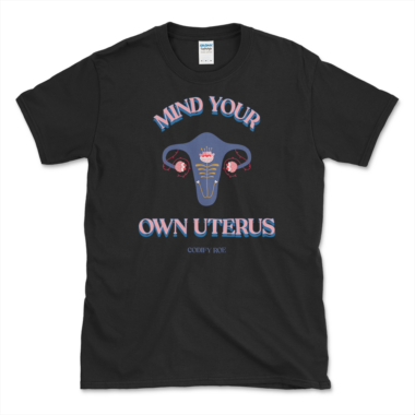 Pro-Choice Uterus T-shirt Black by Left Arrow Tees