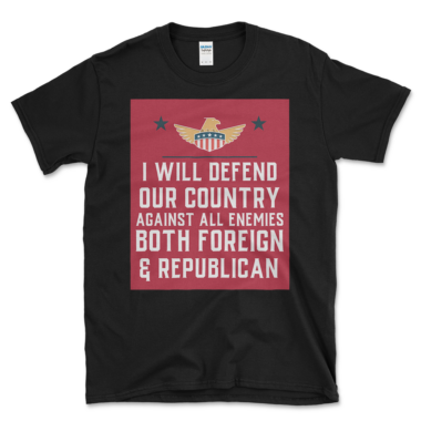 Against Republicans T-shirt Black by Left Arrow Tees