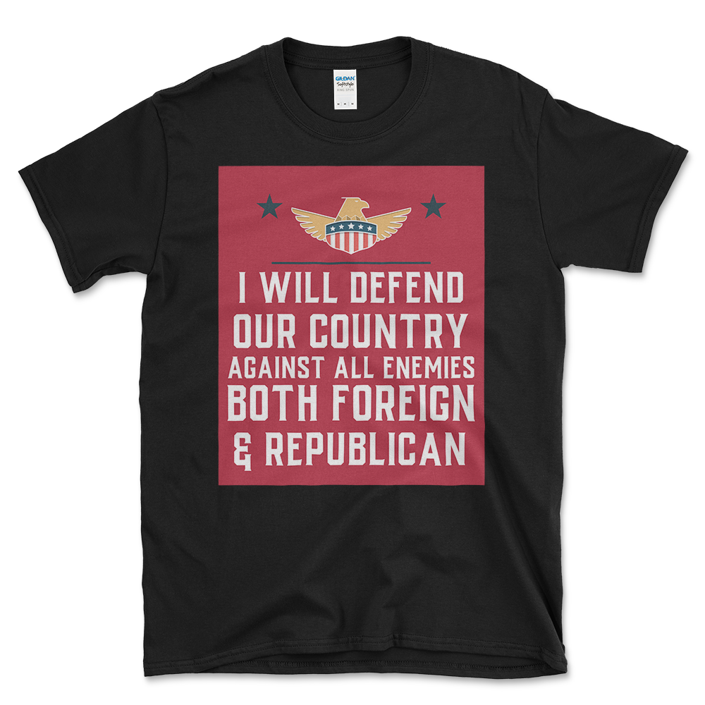 Against Republicans T-shirt Black by Left Arrow Tees