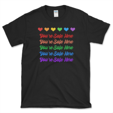 Safe Space Reassurance T-shirt Black by Left Arrow Tees