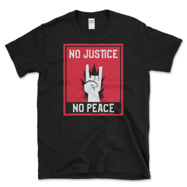 Social Justice Sloagan T-shirt Black by Left Arrow Tees
