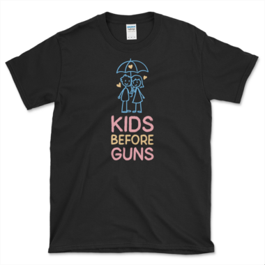 Protect Kids From Guns T-shirt Black by Left Arrow Tees