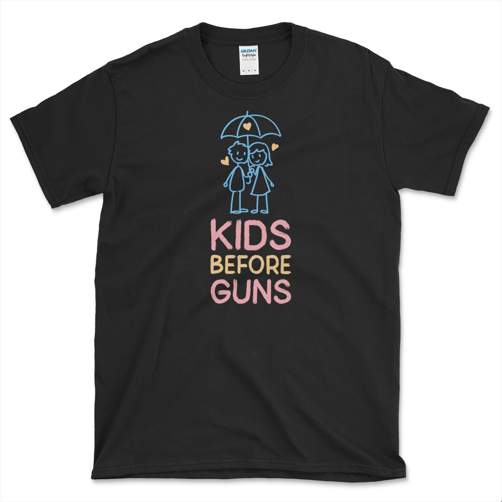 Protect Kids From Guns T-shirt Black by Left Arrow Tees