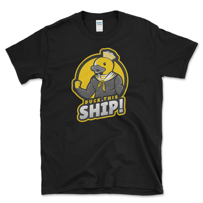Sailor Duck T-shirt Black by Left Arrow Tees