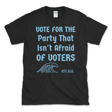 Vote For Democrats T-shirt Black by Left Arrow Tees