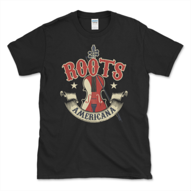 Americana Roots Music T-shirt Black by Left Arrow Tees