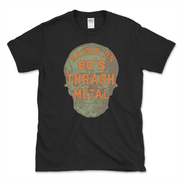 Thrash Metal Skull T-shirt Black by Left Arrow Tees
