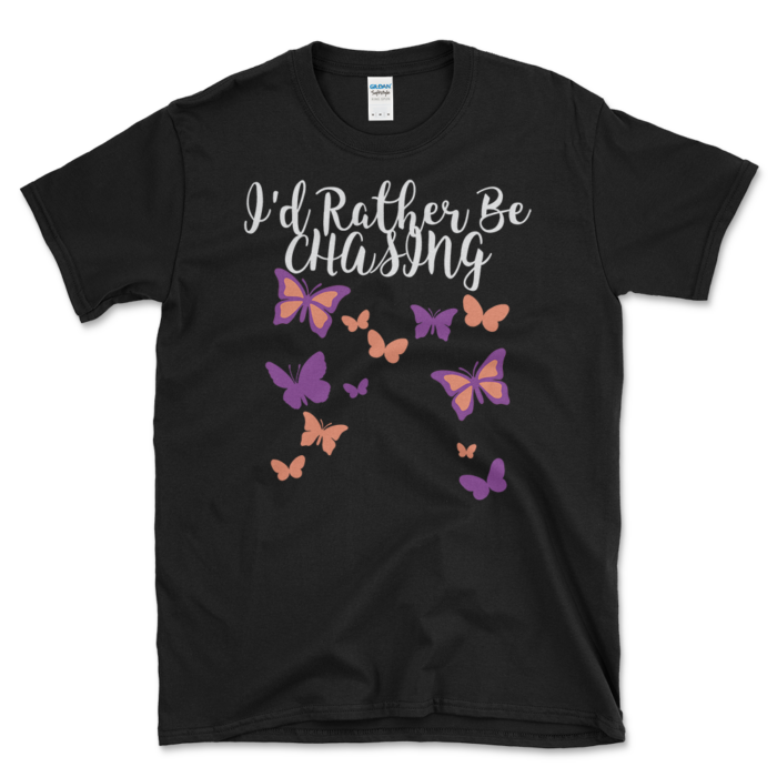 Chasing Butterflies T-shirt Black by Left Arrow Tees