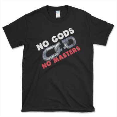 Anarchist's Atheism t-shirt Black by Left Arrow Tees