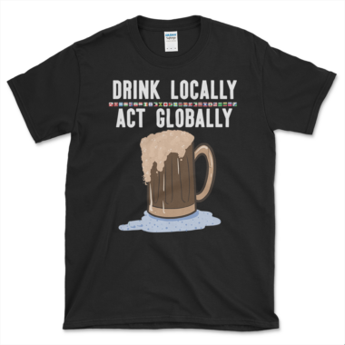 Global Citizen's Beer T-shirt Black by Left Arrow Tees