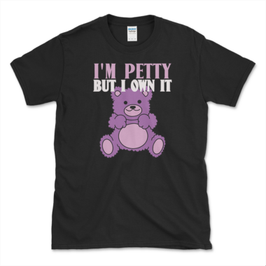 Petty Teddy Bear T-shirt Black by Left Arrow Tees