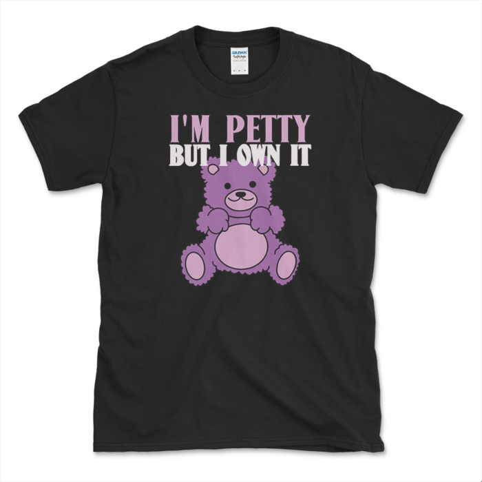 Petty Teddy Bear T-shirt Black by Left Arrow Tees