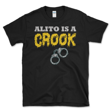 Samuel Alito Handcuffs T-shirt Black by Left Arrow Tees