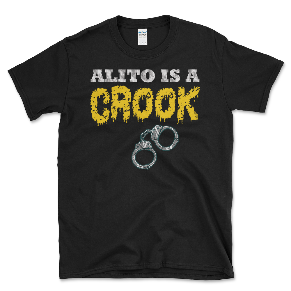 Samuel Alito Handcuffs T-shirt Black by Left Arrow Tees