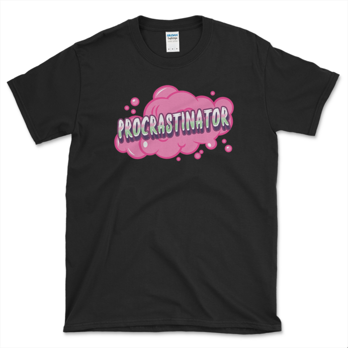 Procratinator's Wasting Time T-shirt Black by Left Arrow Tees
