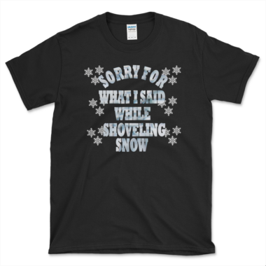 Funny Winter Snow T-shirt Black by Left Arrow Tees