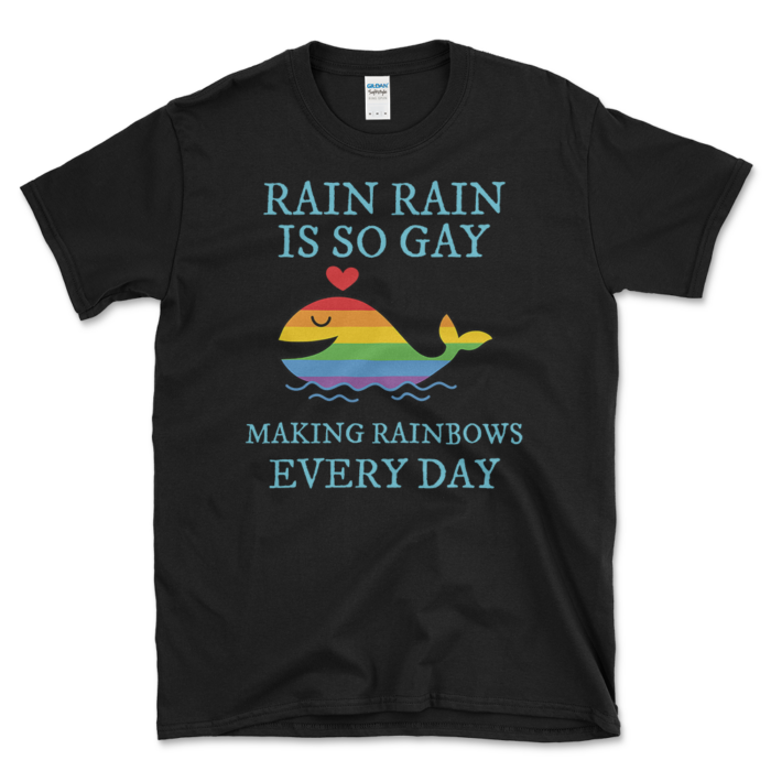 Gay Whale T-Shirt Black by Left Arrow Tees