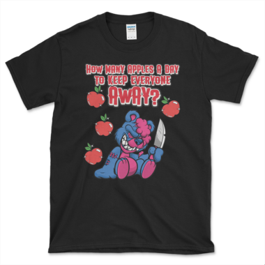 Murderous Teddy Bear T-shirt Black by Left Arrow Tees