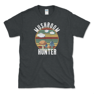 Mushroom Frager's T-shirt Dark Heather by Left Arrow Tees