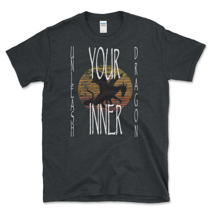 Motivational Dragon T-shirt Dark Heather by Left Arrow Tees