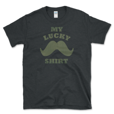 Trendy Mustache T-shirt Dark Heather by Left Arrow Tees