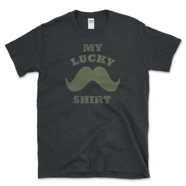 Trendy Mustache T-shirt Dark Heather by Left Arrow Tees