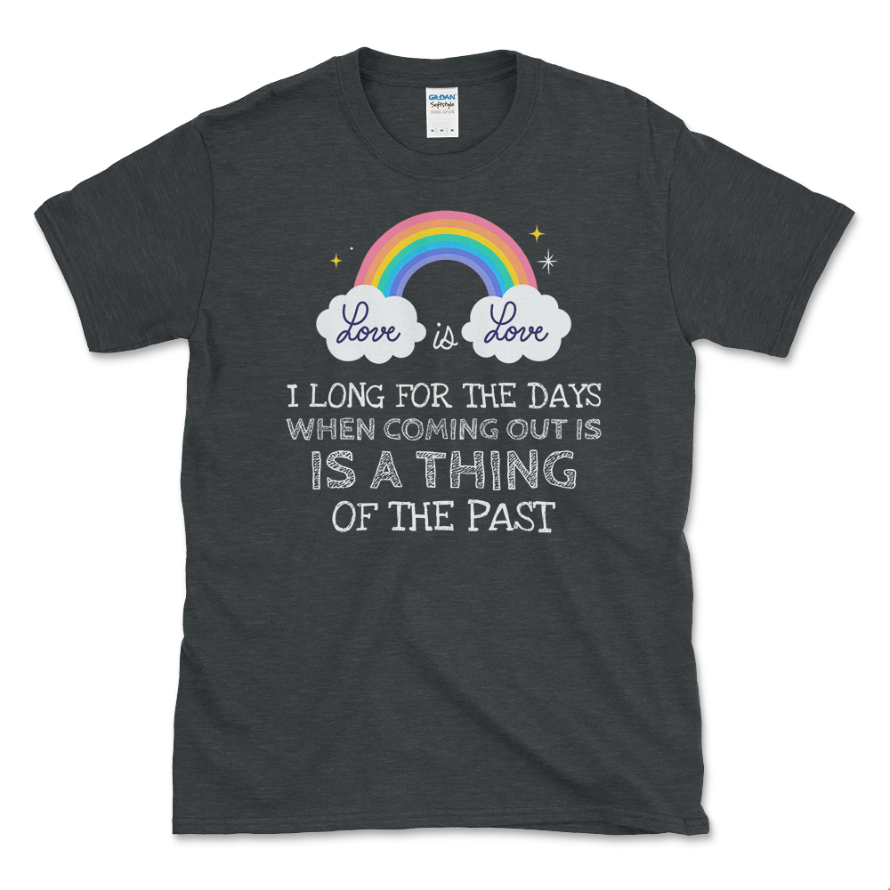Saying For Coming Out T-shirt Dark Heather by Left Arrow Tees