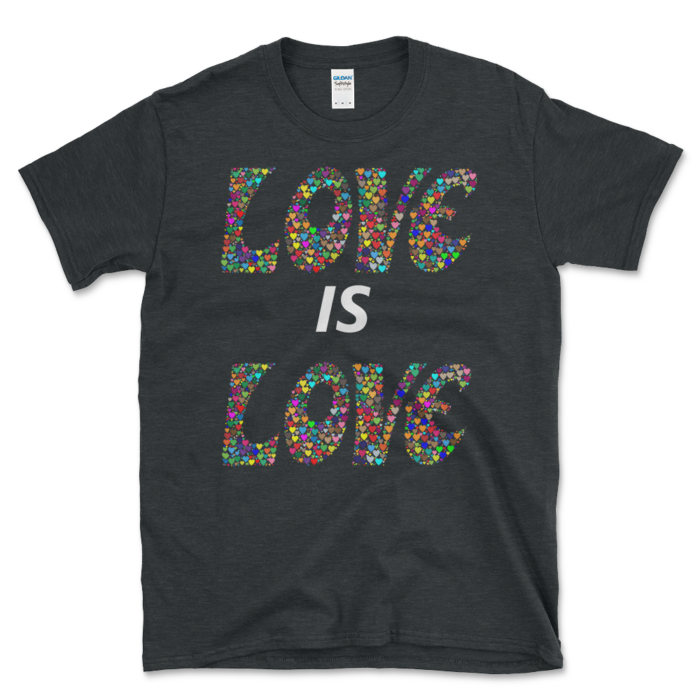 Love Is Love Made Out Of Hearts T-shirt Dark Heather by Left Arrow Tees