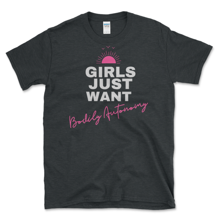 Bodily Autonomy Quote T-shirt Dark Heather by Left Arrow Tees