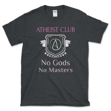 Atheist Club Member T-shirt Dark Heather by Left Arrow Tees