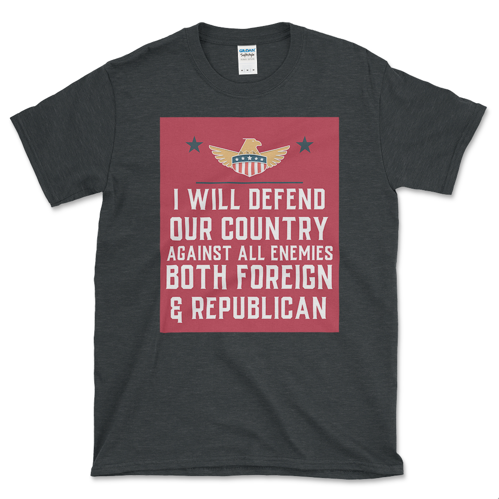 Against Republicans T-shirt Dark Heather by Left Arrow Tees