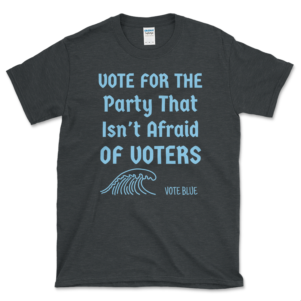 Vote For Democrats T-shirt Dark Heather by Left Arrow Tees