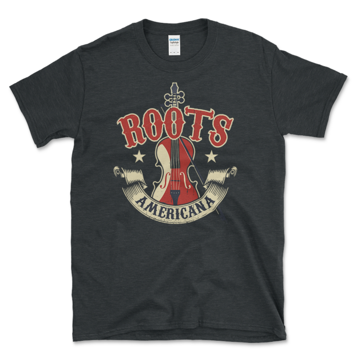 Americana Roots Music T-shirt Dark Heather by Left Arrow Tees